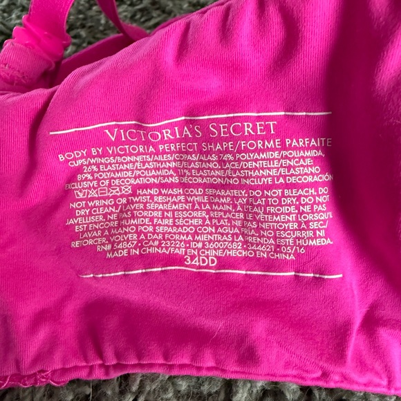 Victoria's Secret Body by Victoria Perfect Shape Pink Lace Push Up Bra - Picture 3 of 3